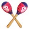 Party Central Club Pack of 24 Pink and Purple Day of the Dead Maraca Halloween Noisemakers 8"